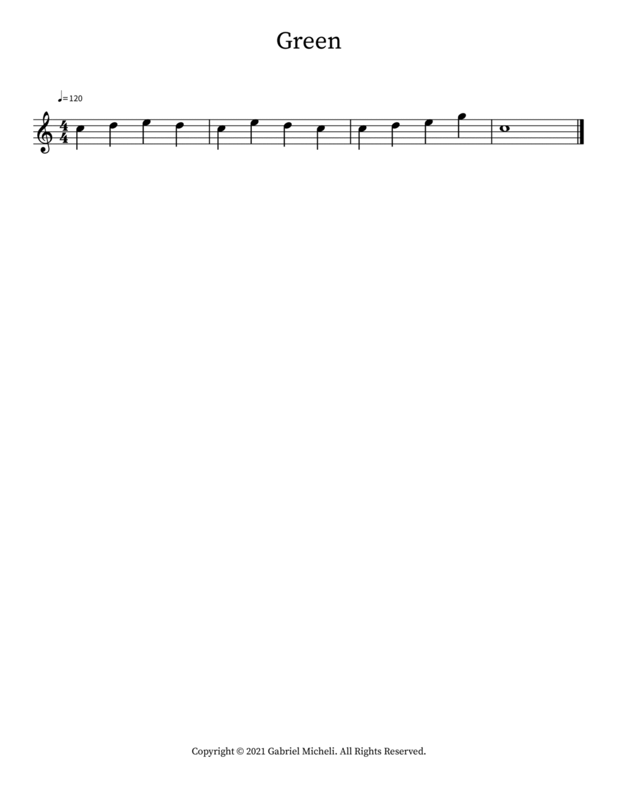 Green Green Piano Solo scores gallery preview page 1