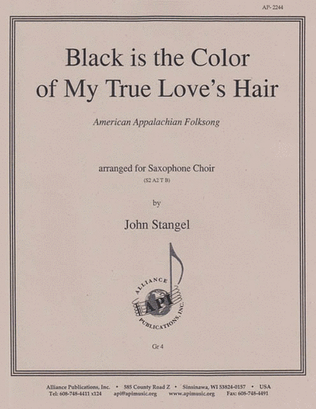 Black Is The Color Of My True Love?s Hair - Sax Chr