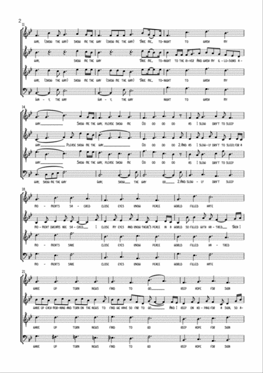 Show Me The Way TTBB scores gallery preview page 2
