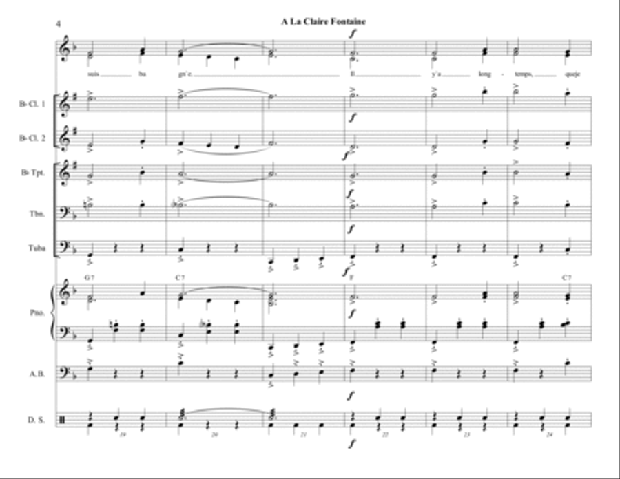 A La Claire Fontaine Choir scores gallery preview page 4