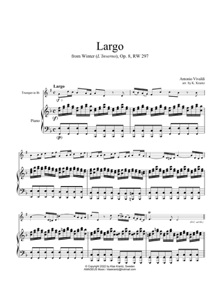 Largo from Winter for trumpet in Bb and piano