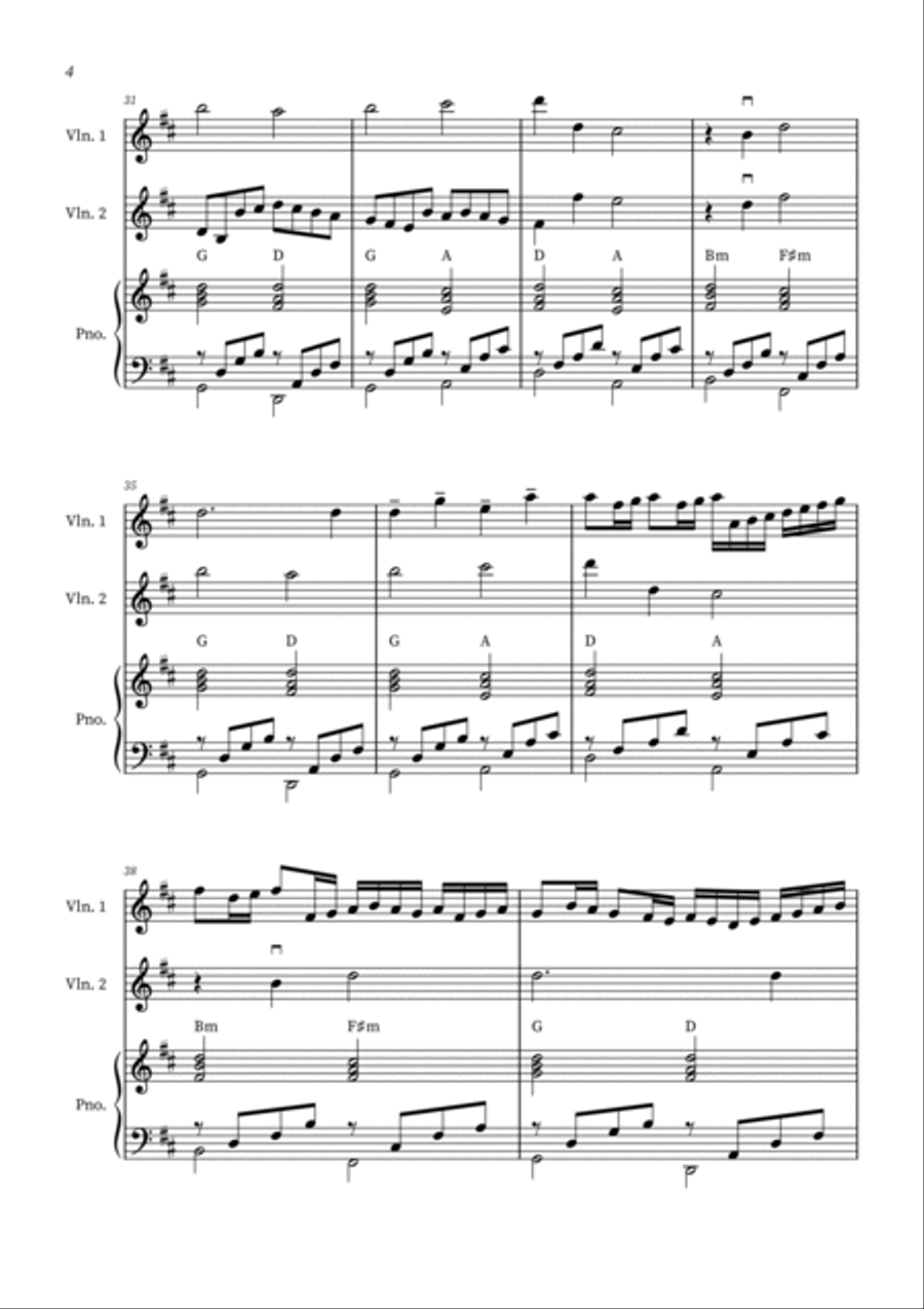 Canon in D - Violin Duet with Piano String Duet scores gallery preview page 4