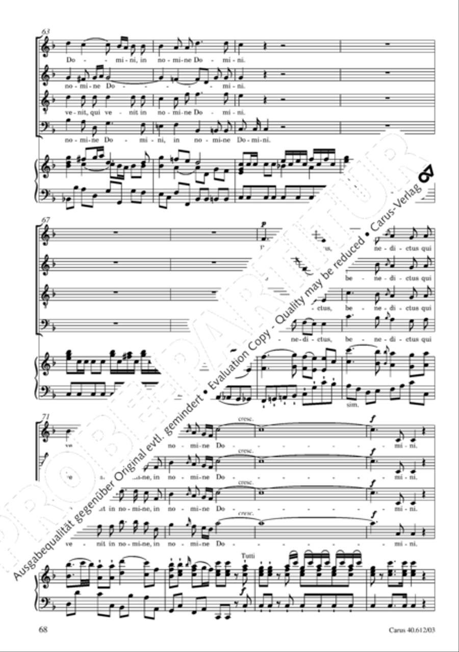 Harmoniemesse in B 4-Part scores gallery preview page 69