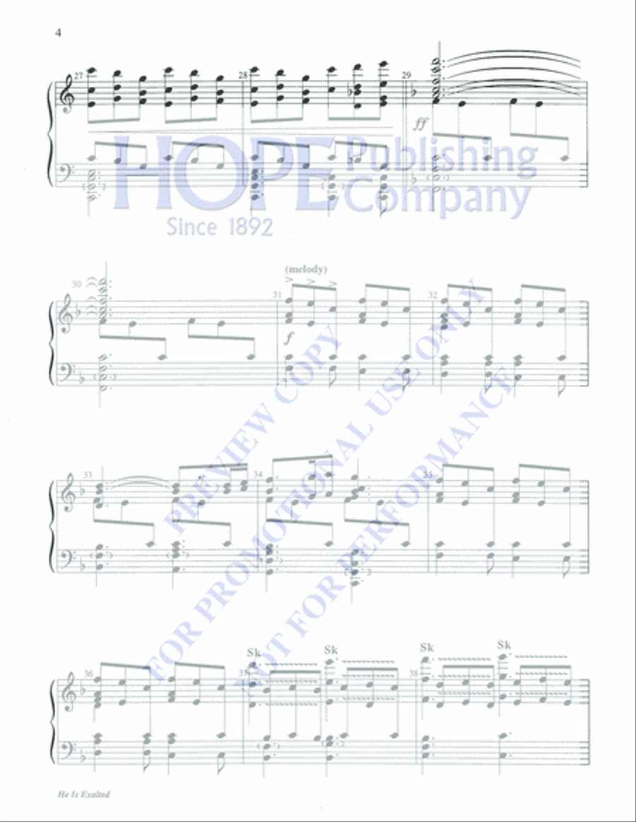 He Is Exalted 5-Octaves scores gallery preview page 4