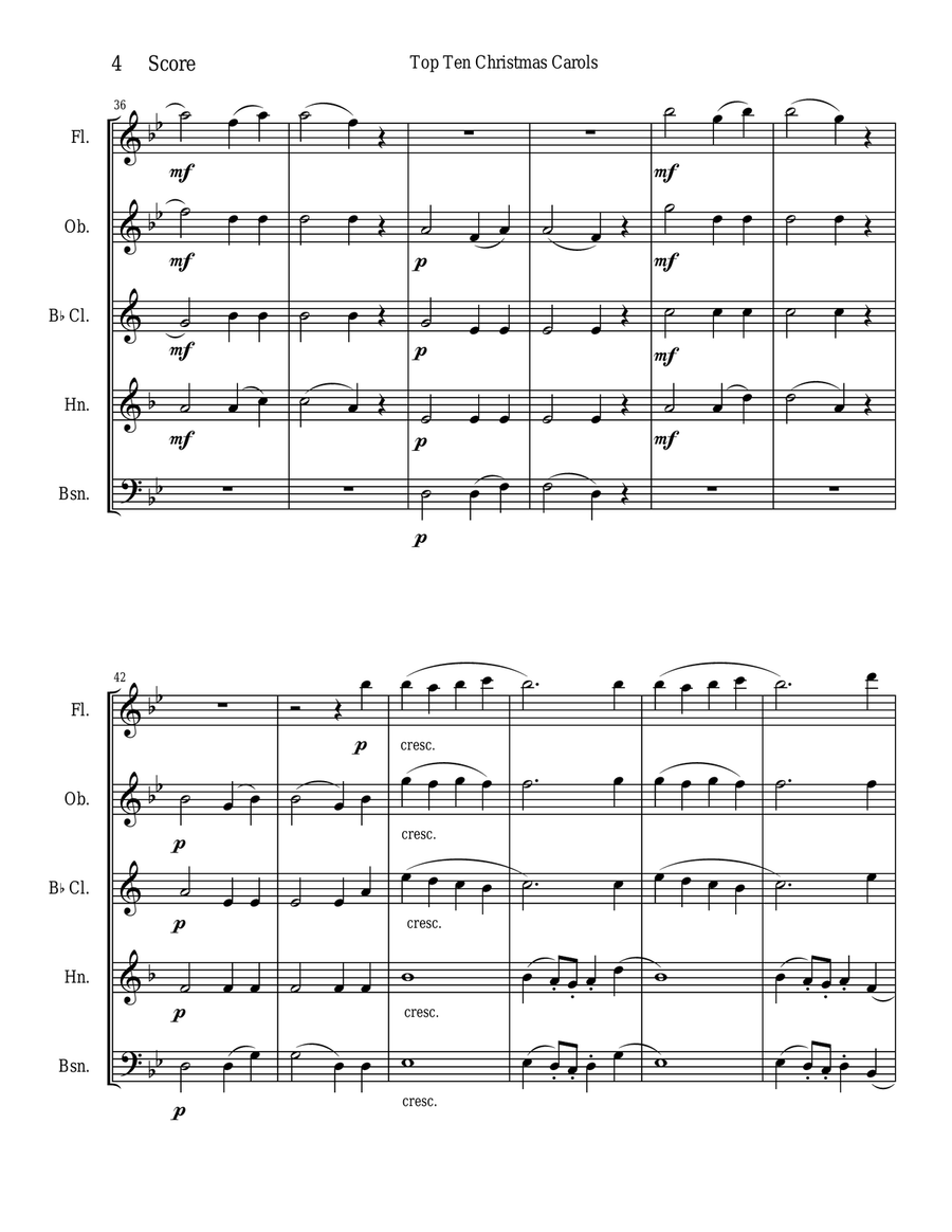 O Come All Ye Faithful for Woodwind Quintet Woodwind Quintet scores gallery preview page 4
