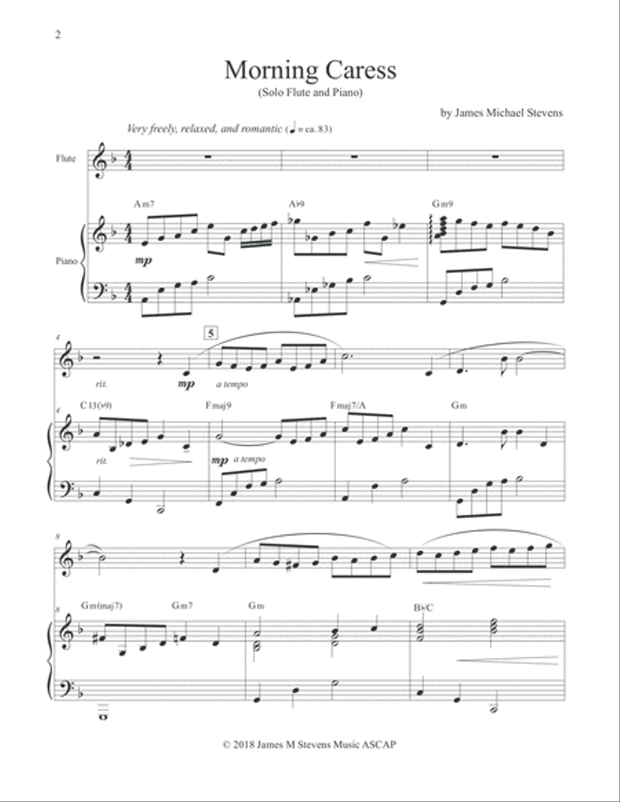 Morning Caress - Flute & Piano Flute Solo scores gallery preview page 2