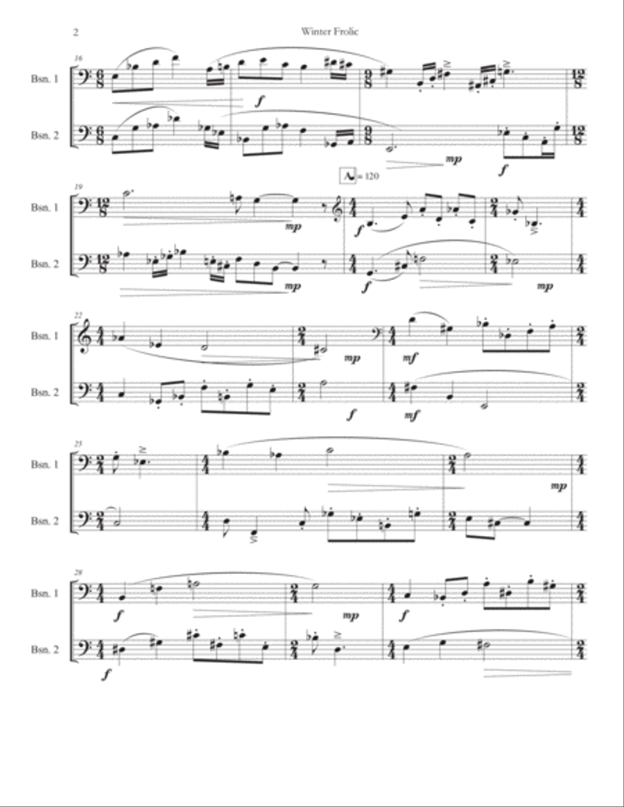 Winter Frolic Bassoon Solo scores gallery preview page 3