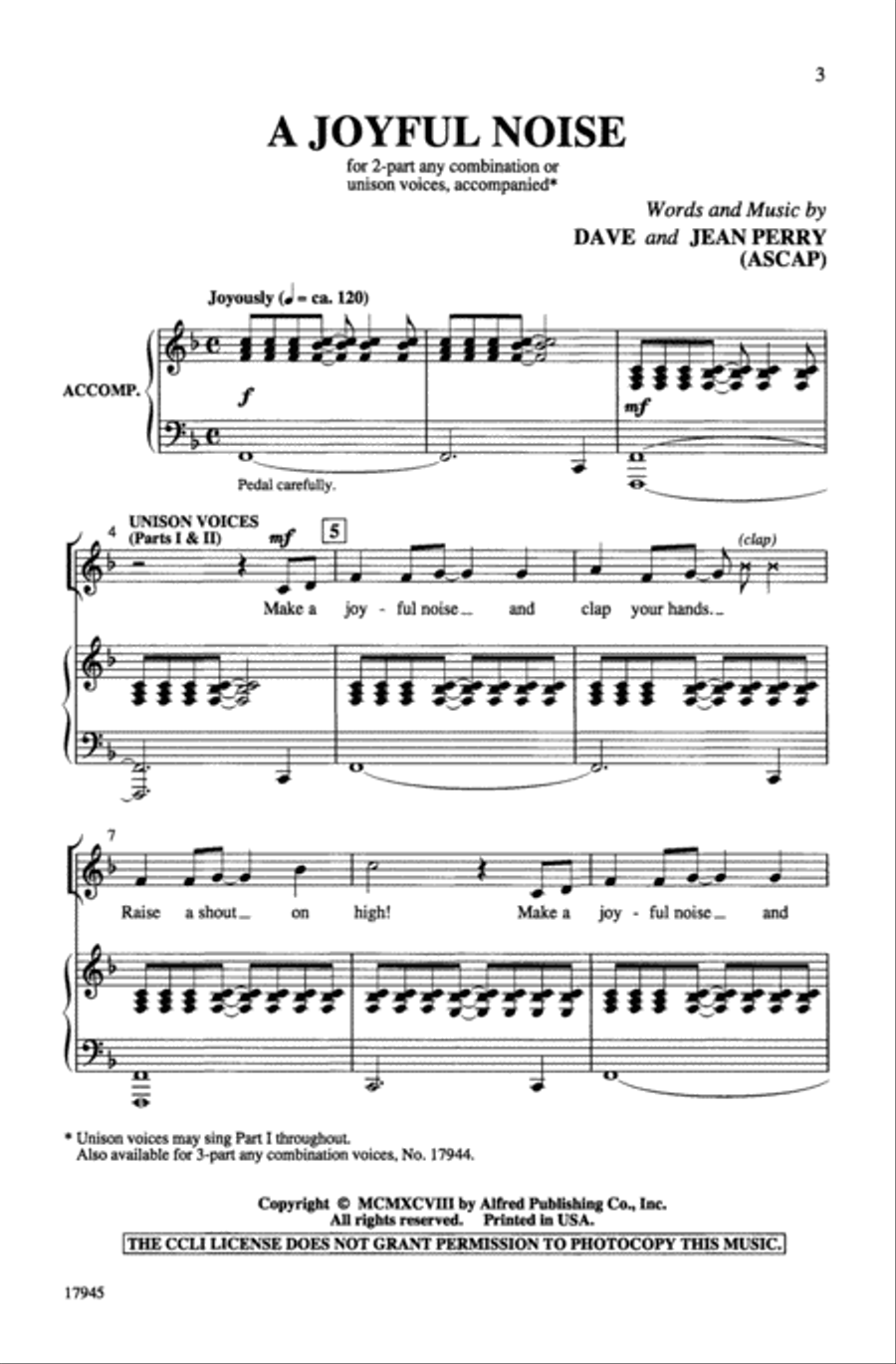 A Joyful Noise Unison Choir scores gallery preview page 3