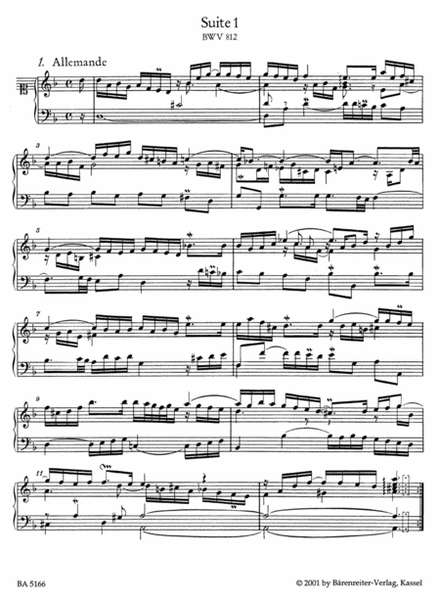 Franzosische Suiten BWV 812-817 by Johann Sebastian Bach Harpsichord - Sheet Music