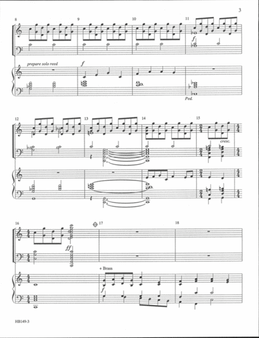 Christ the Lord Is Risen Today - organ and handbell score Handbell Choir scores gallery preview page 3