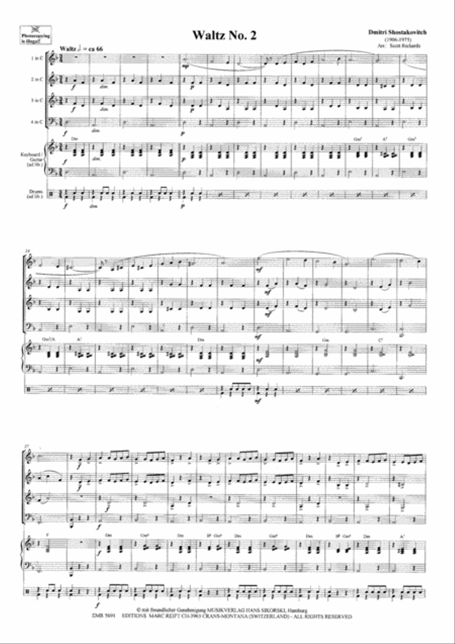 Waltz No. 2 Brass Ensemble scores gallery preview page 3
