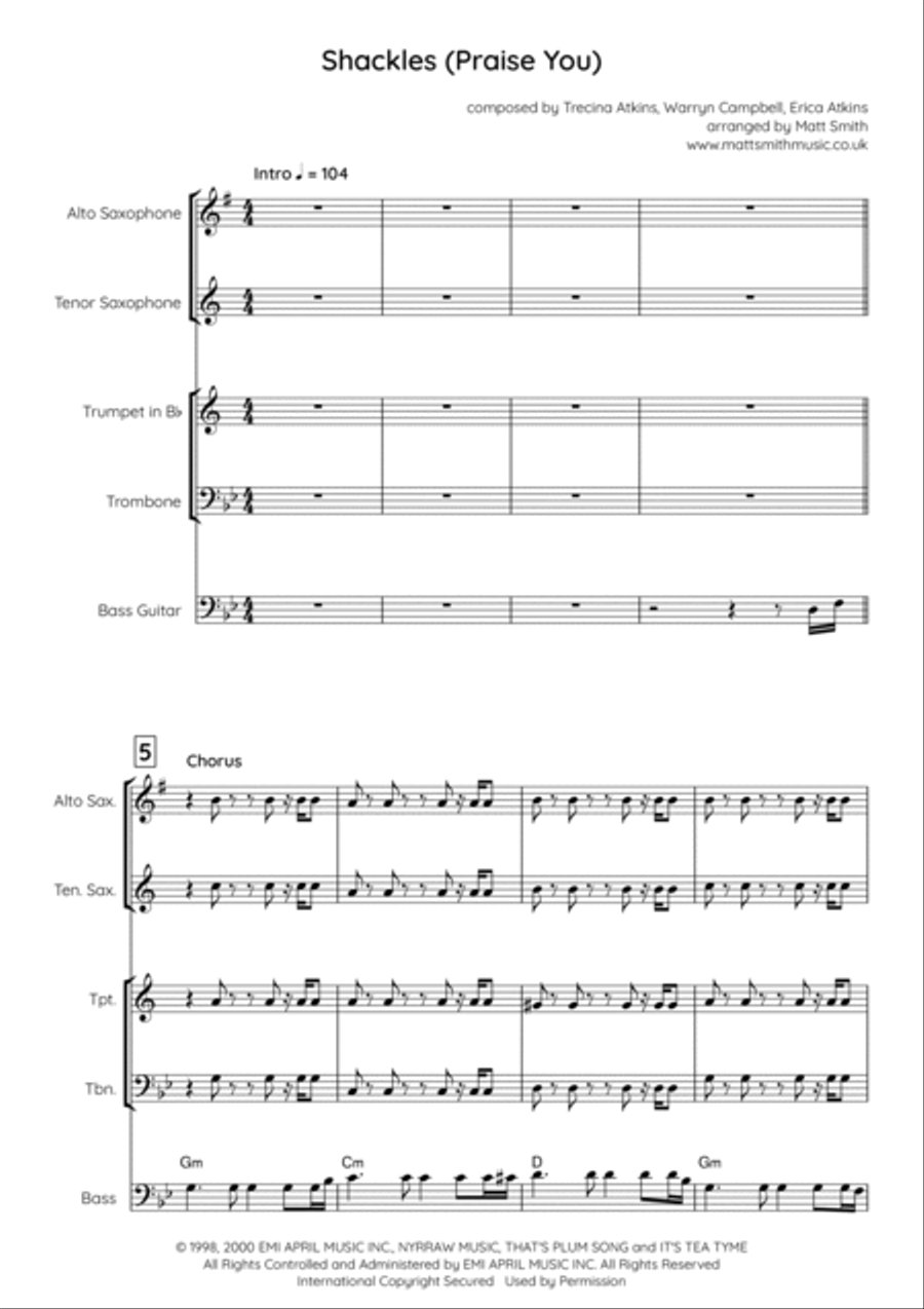 Shackles (praise You) Voice scores gallery preview page 3