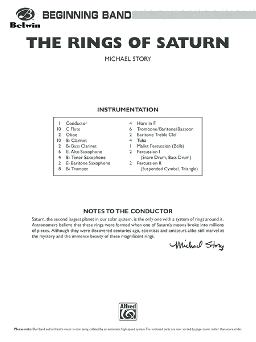 The Rings of Saturn: Score Concert Band scores gallery preview page 1