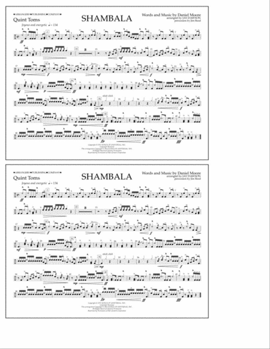 Shambala - Quint-Toms Marching Band scores gallery preview page 1
