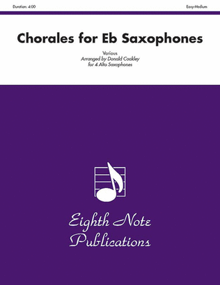 Book cover for Chorales for E-flat Saxophones