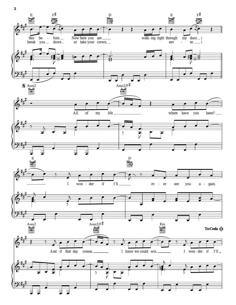 Again Piano, Vocal, Guitar scores gallery preview page 2