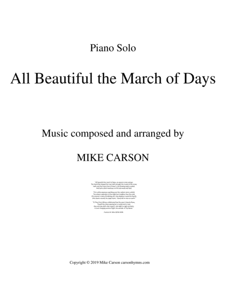 All Beautiful the March of Days ORIGINAL PIANO SOLO image number null