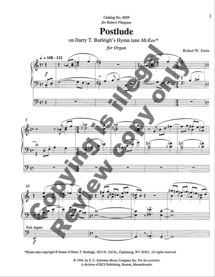 Postlude on McKee Organ scores gallery preview page 4
