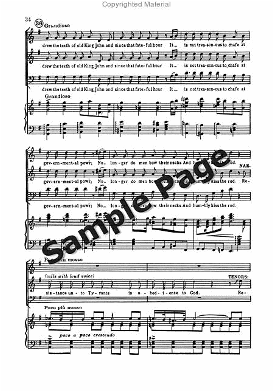 Ballad of Magna Carta 4-Part scores gallery preview page 35