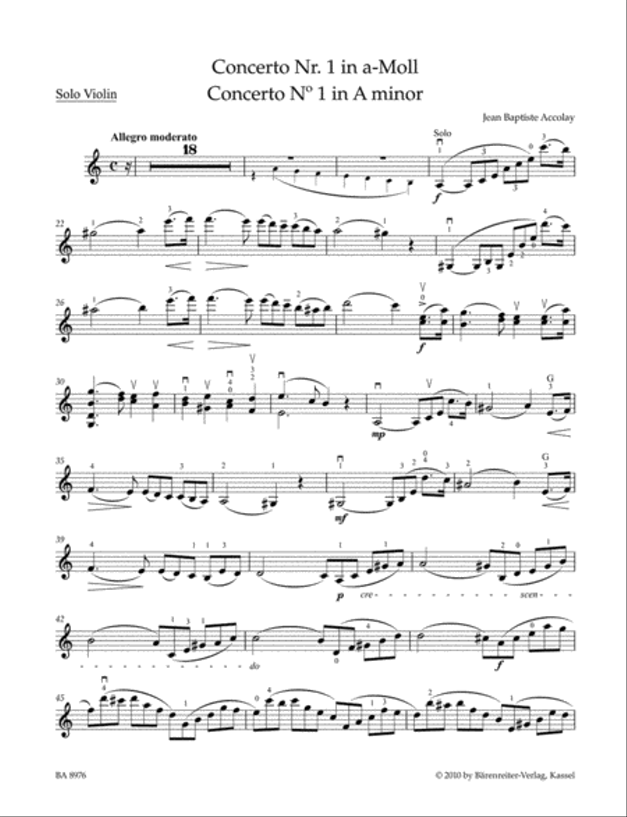Concerto, No. 1 a minor Violin Solo scores gallery preview page 2