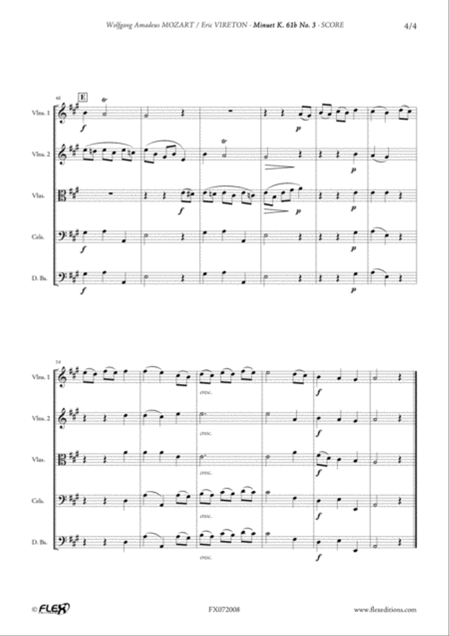 Minuet K. 61b No. 3 Orchestra scores gallery preview page 5