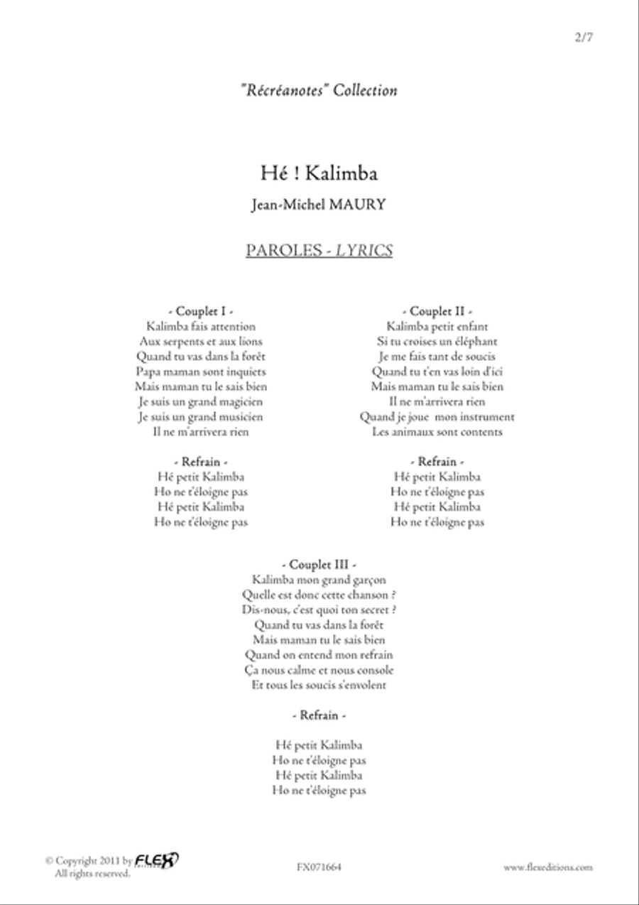 He! Kalimba! Children's Choir scores gallery preview page 2