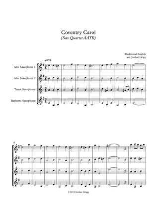 Coventry Carol (Sax Quartet AATB)