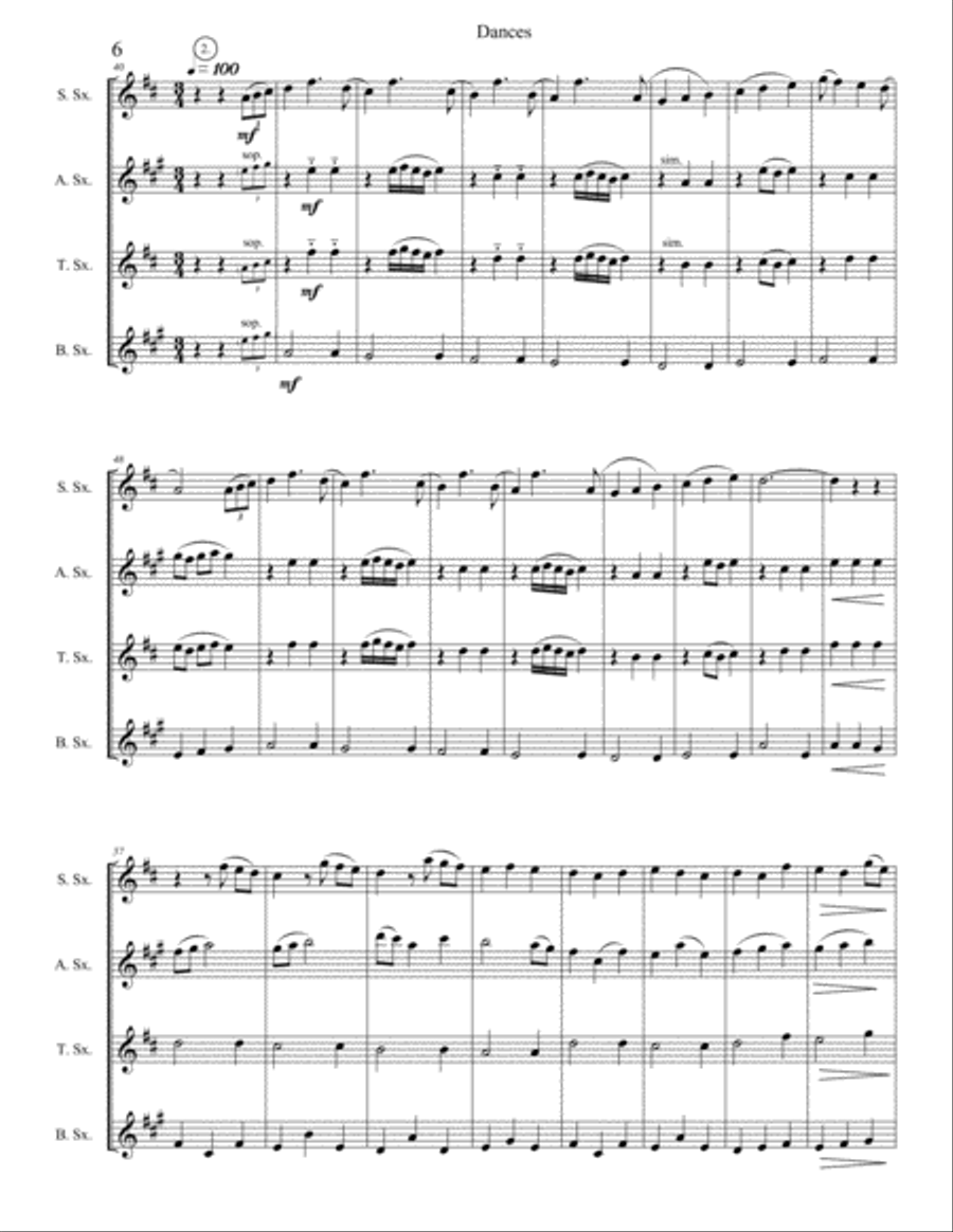 Dances Woodwind Quartet scores gallery preview page 6