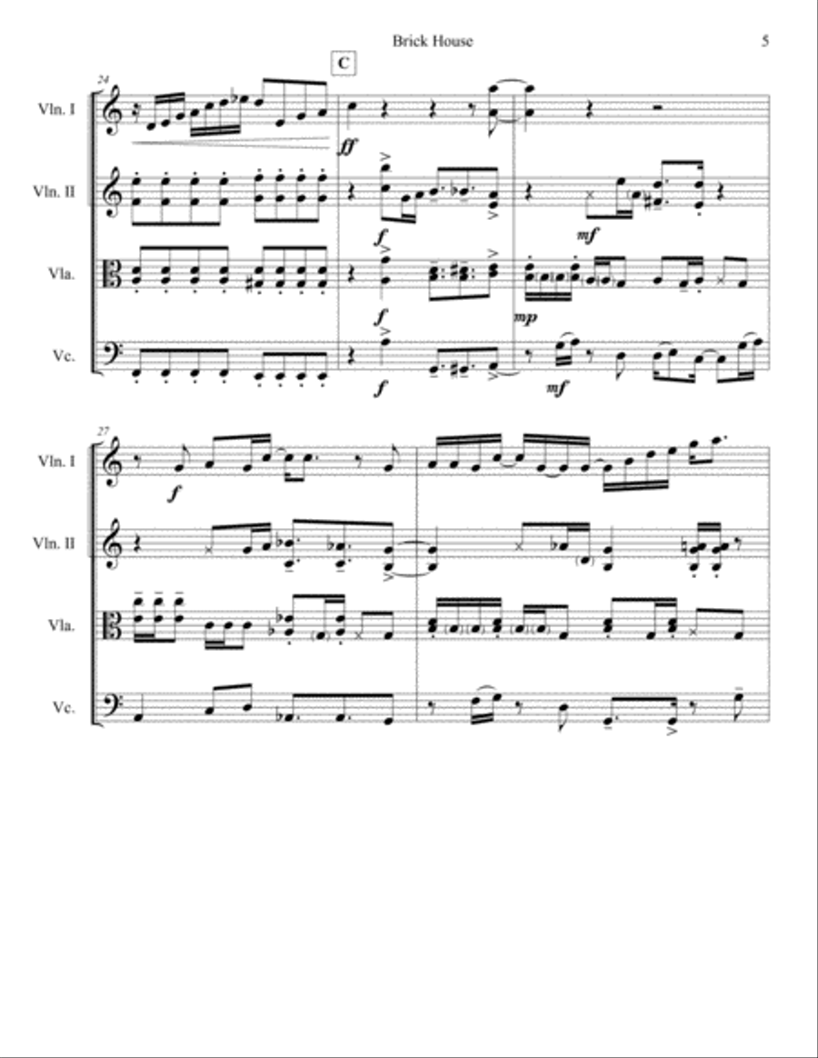 Brick House String Quartet scores gallery preview page 5