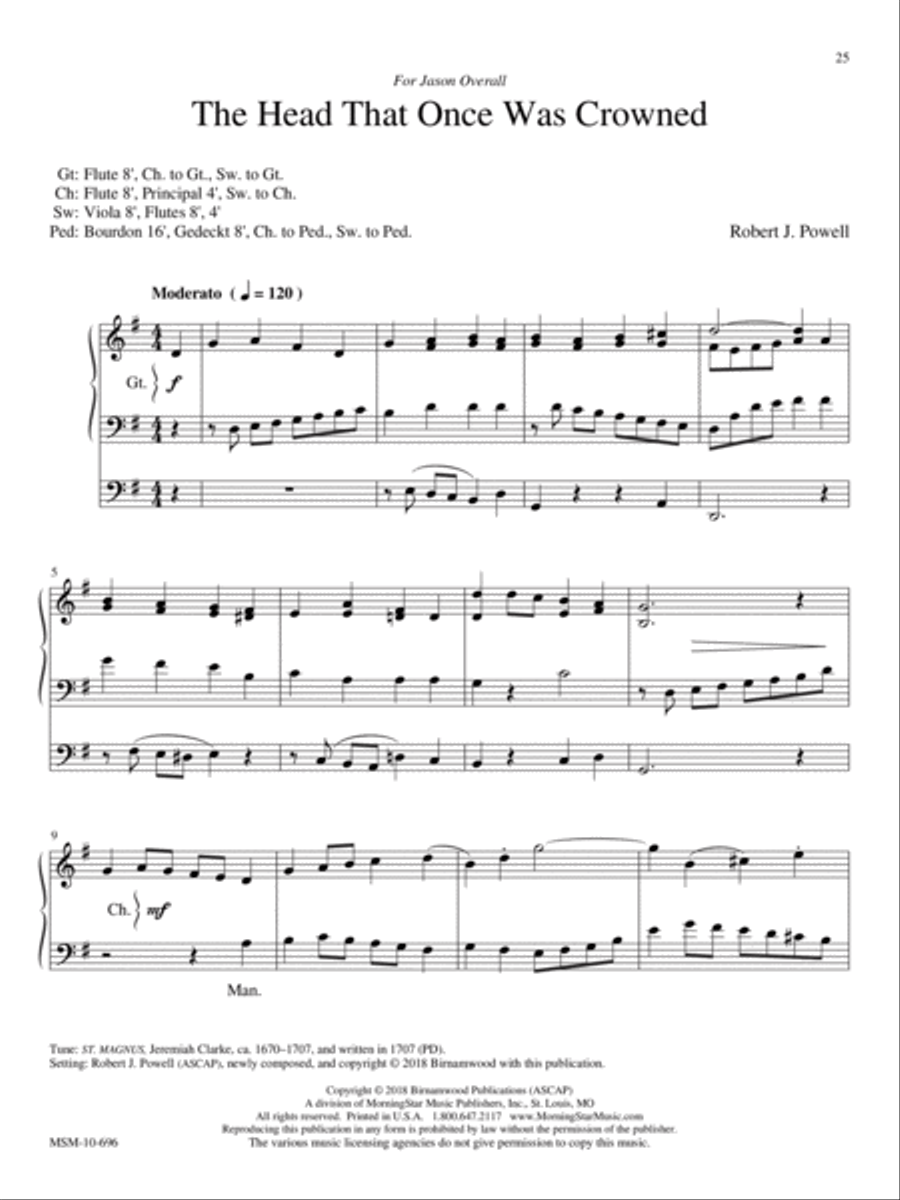 The Head That Once Was Crowned Organ scores gallery preview page 1