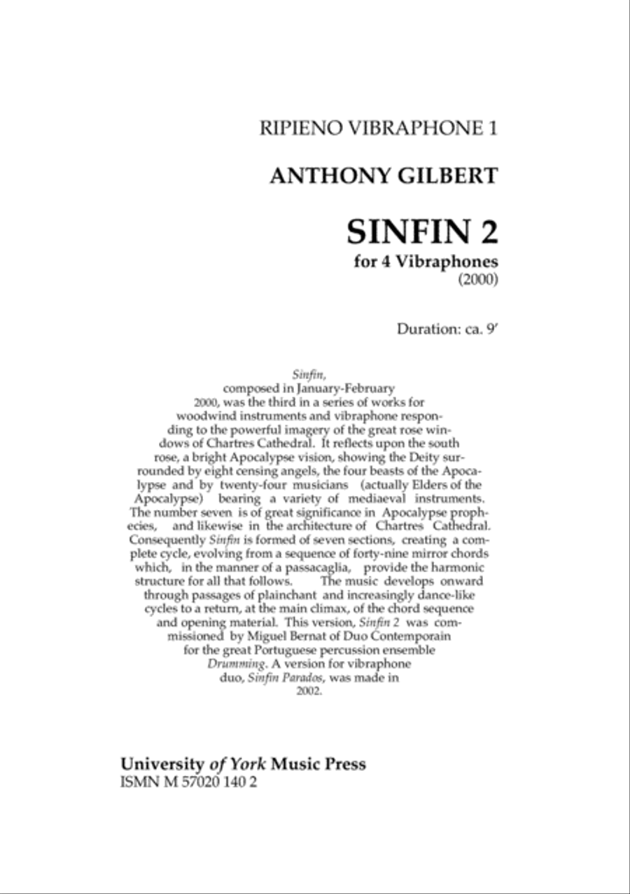 Sinfin 2 Vibraphone scores gallery preview page 1