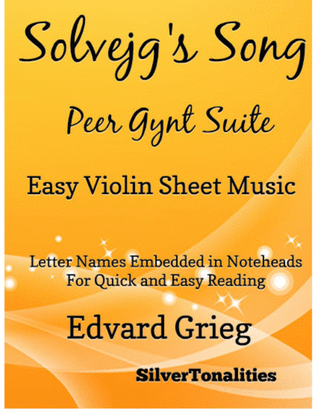 Book cover for Solvejg's Song Peer Gynt Suite Easy Violin Sheet Music