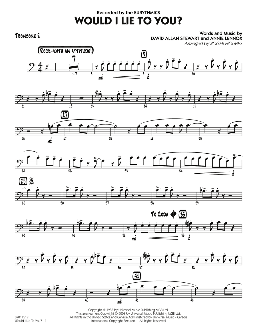 Would I Lie to You? - Trombone 2