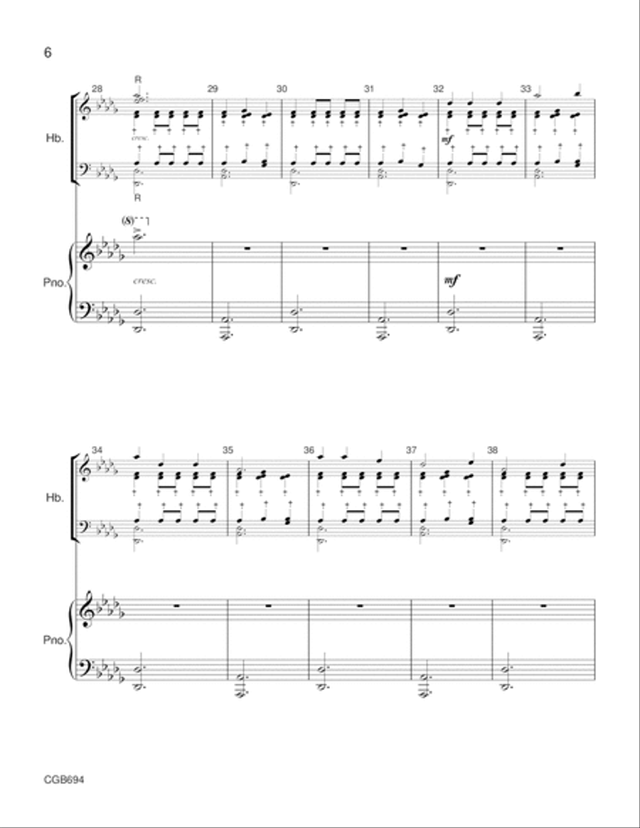 Many and Great, O God, Are Thy Things - Full Score Handbell Choir scores gallery preview page 6