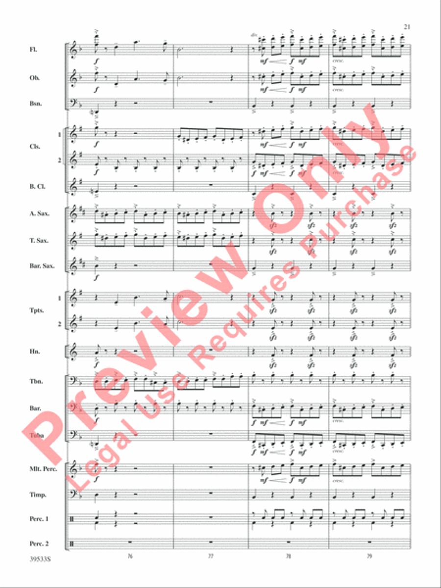 Dark Shadows (from the Original Motion Picture Soundtrack) Concert Band scores gallery preview page 22