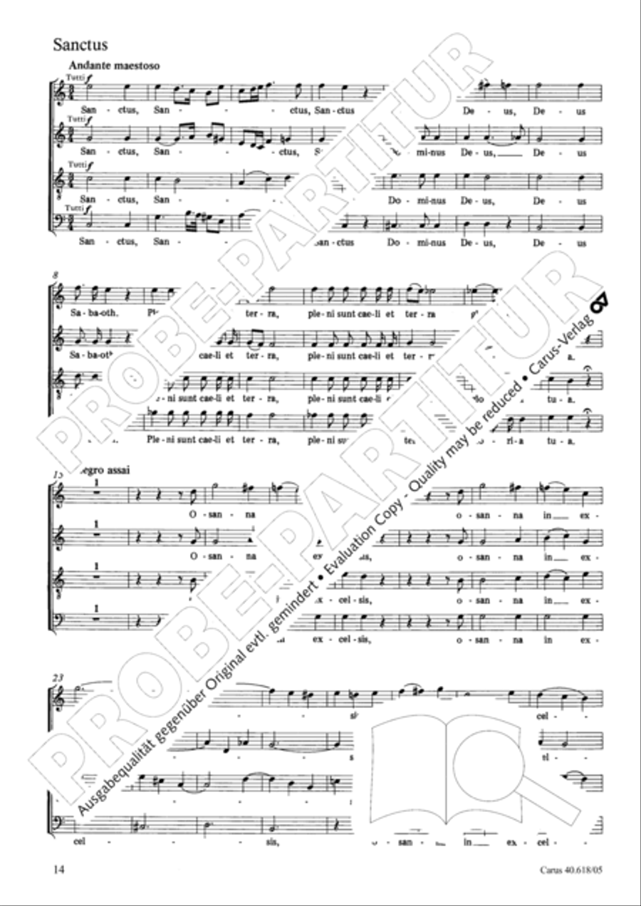 Mass in C (Missa in C) 4-Part scores gallery preview page 15