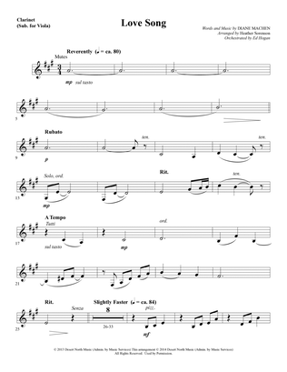 Book cover for Love Song - Clarinet (sub Viola)