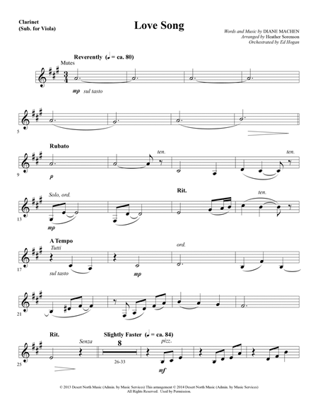 Love Song - Clarinet (sub Viola)