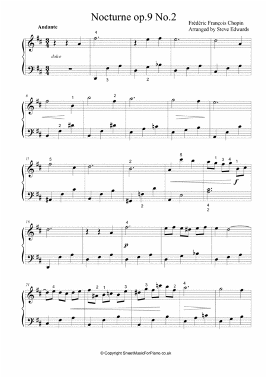 Nocturne op.9 no.2 - Chopin Piano Solo scores gallery preview page 2
