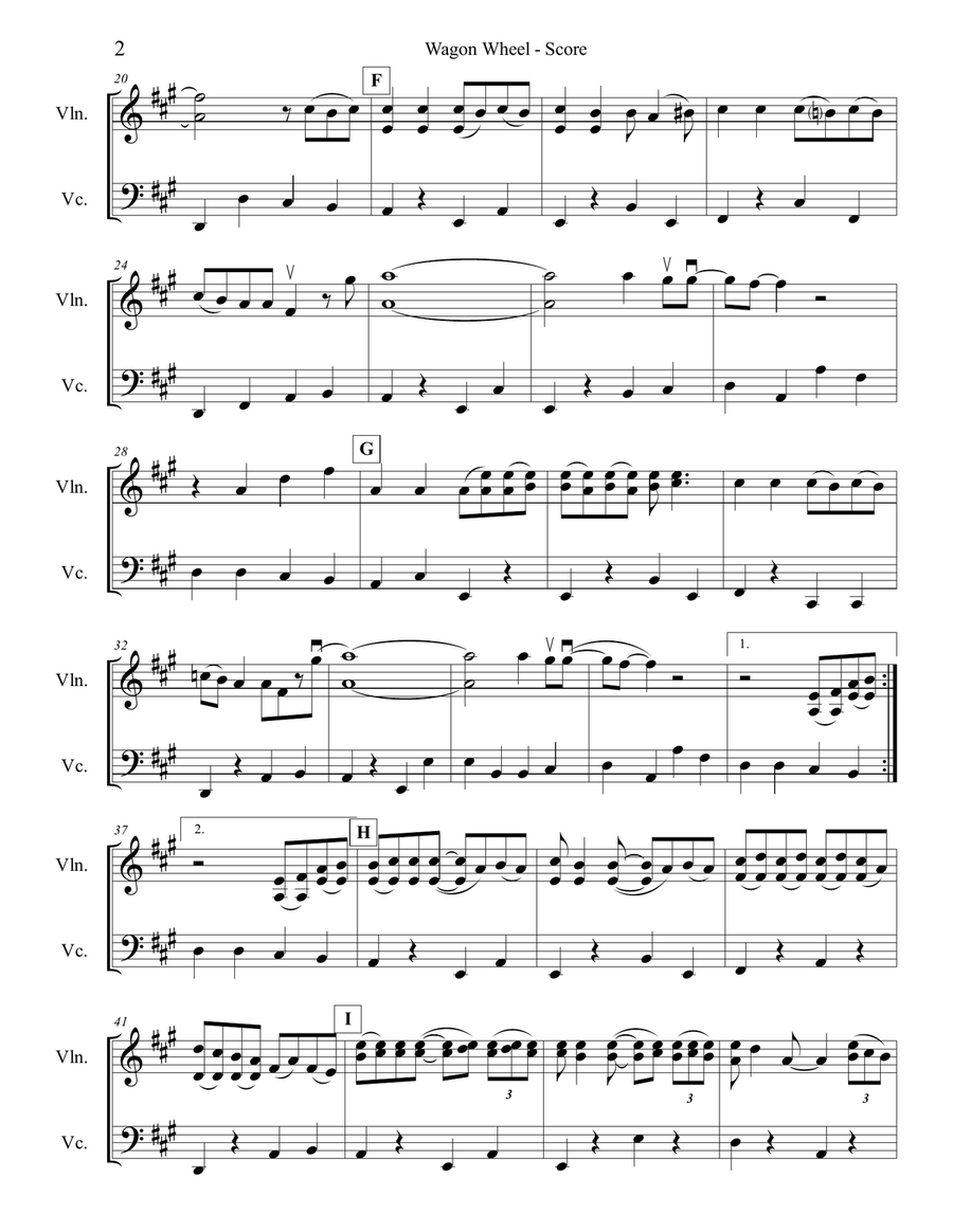 Wagon Wheel String Duet scores gallery preview page 2