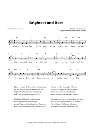 Brightest and Best (Key of D Major)