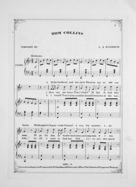 Tom Collins. Song & Chorus