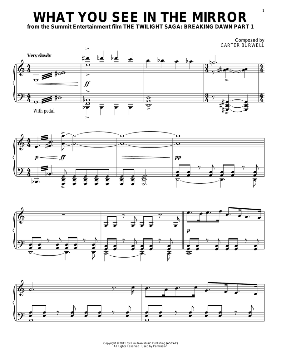 What You See In The Mirror Piano Solo scores gallery preview page 1