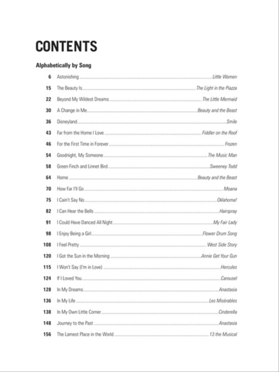 The Giant Book of Songs for Teens from Musicals – Young Women's Edition Piano, Vocal scores gallery preview page 3