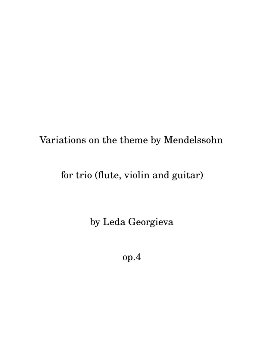 Leda Georgieva - variations on the theme by Mendelssohn Concert Band scores gallery preview page 1