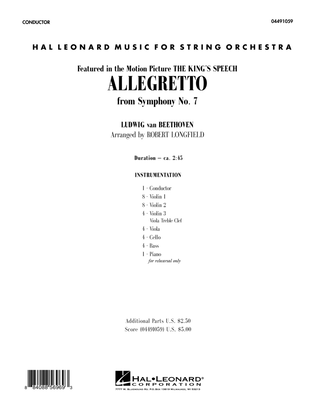 Book cover for Allegretto (from Symphony No. 7) - Full Score