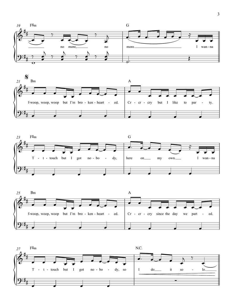 Solo (feat. Demi Lovato) Easy Piano scores gallery preview page 3