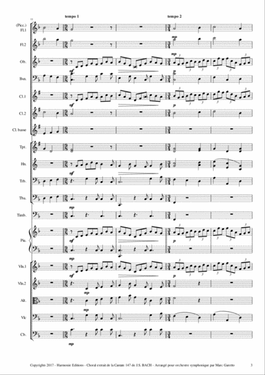 Cantate 147 - Jesu joy of man's desiring // Jesu bleibet, meine Freunde // FULL ORCHESTRA Full Orchestra scores gallery preview page 4