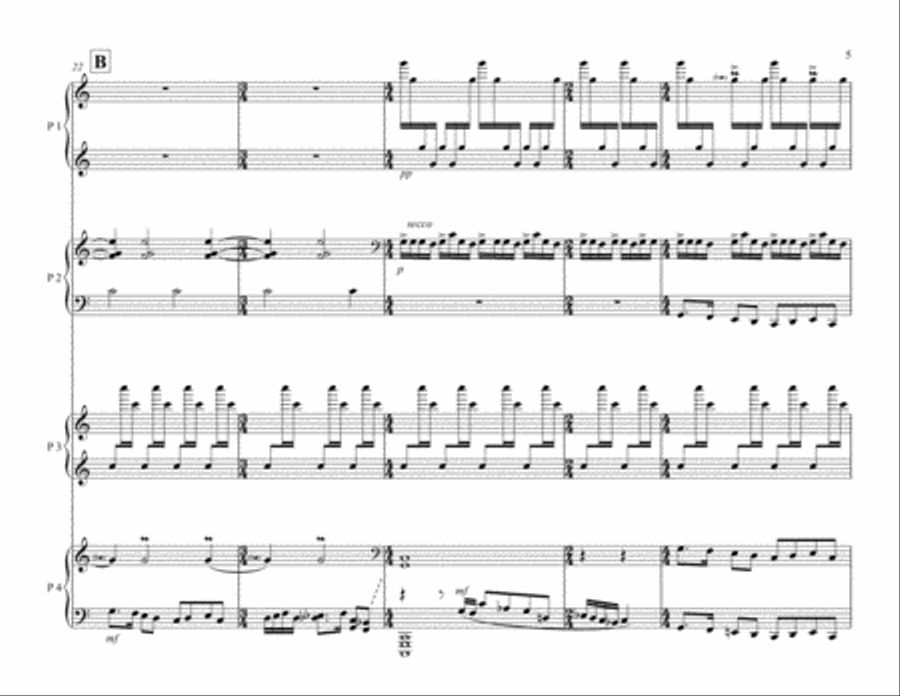 Deck the Halls Piano Eight-Hands Small Ensemble scores gallery preview page 5