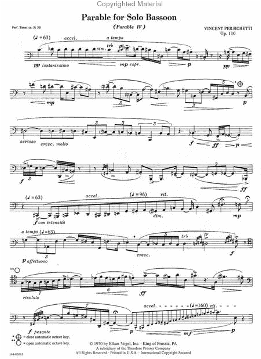 Parable For Solo Bassoon Chamber Music scores gallery preview page 2